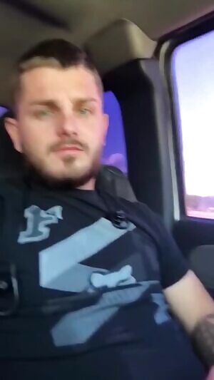 Scruffy Man fires off a load in public