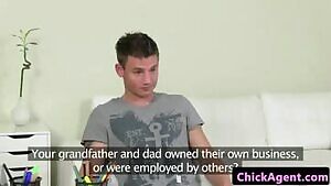 Blonde taking a Dick on her Hairy Pussy