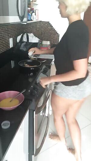 cooking in shorts