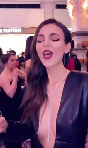 Victoria Justice prancing about like the slut she is