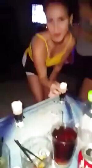 I'm prettty sure that's not the way you're supposed to take a shot...but I'm definitely gonna correct her