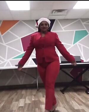 Corporate Christmas party thot showing off