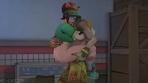 Mei and Junkrat having fun in the storage room