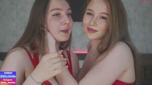 Lesbian Tongue Kissing Camgirl Erotic Foreplay