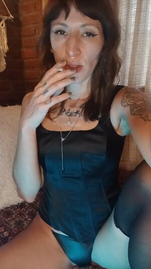 OnlyFans FEMDOM Corset Domme Nylons Smoking