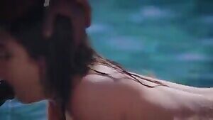 Brunette Deep in the Shallow End