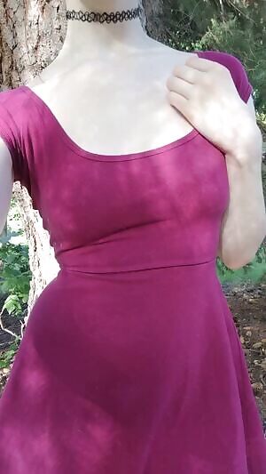 Just sneaking around outside to do a titty flash 😉