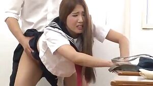 Trying to hand her homework