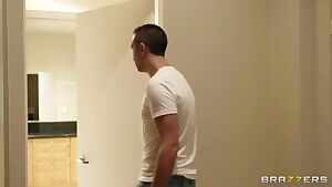 Holly Halston soaping up her huge boobs in the shower