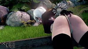 2B being licked