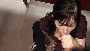 blowjob in the public bathroom