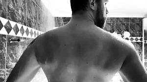 Stretching my back in the shower