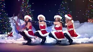 Elizabeth Gillies bouncing tits in Ariana Grande's new video