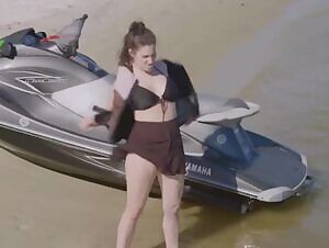 Busty actress & feminist Nour El Refai is tired of all the horny men flirting with & calling her a sexy bitch at the beach. So she decides to throw off her bikini & invites them all to gangbang her. Abusing her like a filthy whore in public. Not stopping until they’ve gotten her pregnant.