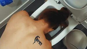 Washing off my Fuck Meat.