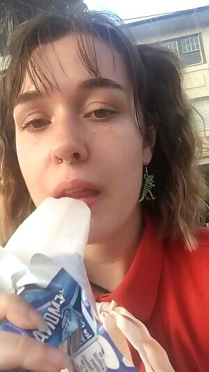Just eating an icy pole
