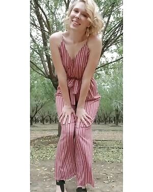 Playing with my clit and trying to be quiet in an almond orchard 💦