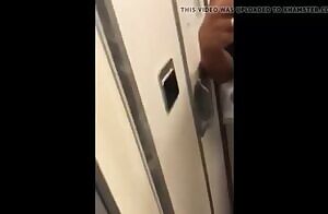 Tgirl cum in airplane toilet