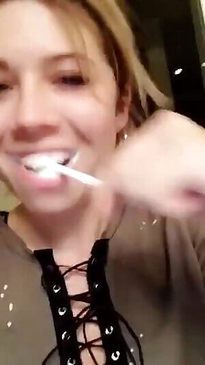 Jennette McCurdy with a cock in her mouth