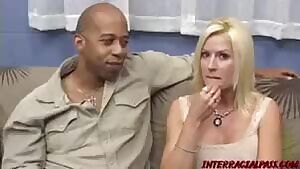 MILF Lauren on her knees slobbering monster BBC