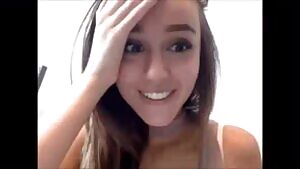 Cute AF girl removes pink thong at work