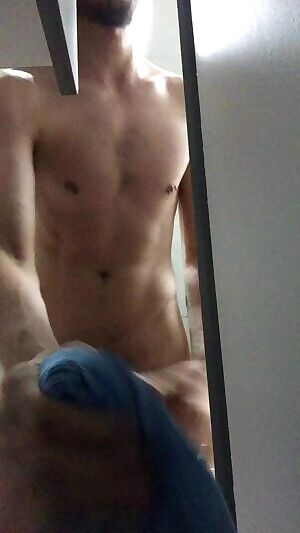 Cumming in the locker room