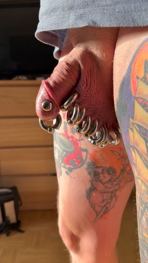 Pierced Cock NSFW Piercing Tattooed Uncut