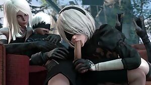 2B Sucking on 9S Featuring A2