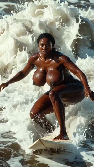 Ebony Girls Ai Generated BBW Beach