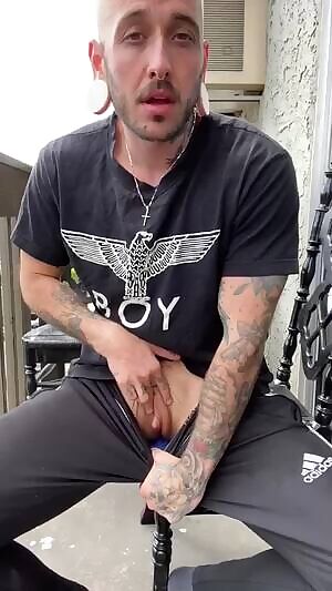 Caught stroking on my balcony 🥵