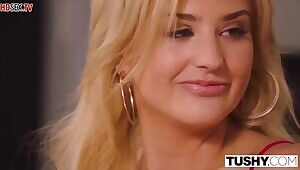 The silver-haired teacher lit on anal Threesome two best students from the course on the economy