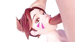 D.Va getting her face fucked