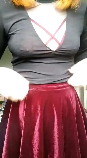 Reveal underneath red lingerie