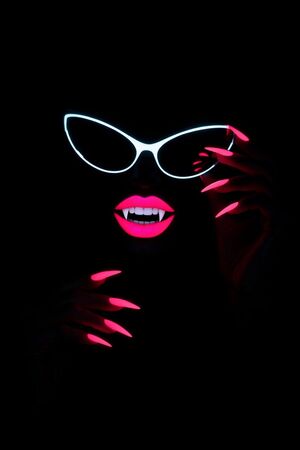 Nail fetish Glasses Lipstick Nails Pink