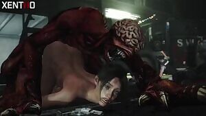 Claire gets pounded by a Licker