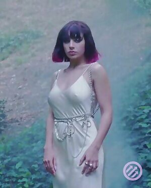 Charli XCX windblown hard nipples