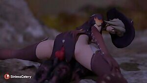 Witch Mercy Riding a Dog