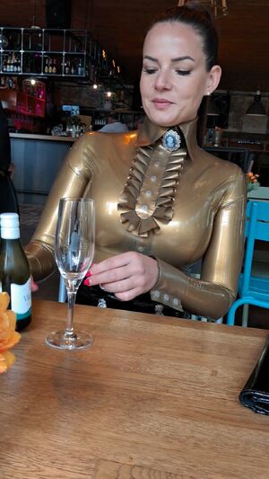 Shiny Big Tits Latex Public