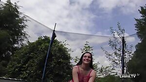 Lucie outdoors school uniform 4K