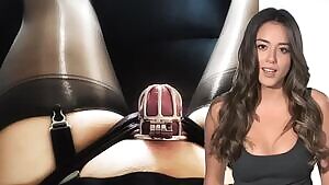 Chloe Bennet Laughs at a sissy in chastity