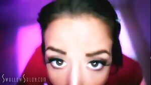 Hottie gets every last drop & swallows