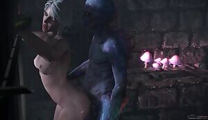 Ciri gently fucked by a Drowner