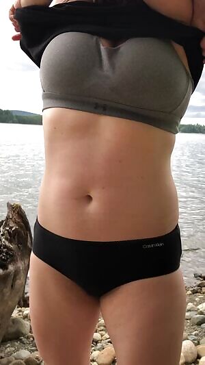 She blew up r/gwpublic with this post last week. Was lucky to get this candid shot before we went afternoon skinny dipping.