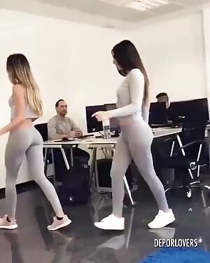 Grey yoga pants duo