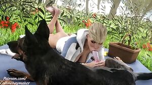 Cassie having a little picnic fun