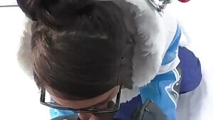 overwatch cosplay in the snow