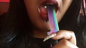 Sensual Knife Play ⚔️ Description and link in the comments