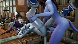 Draenei fucked deep on the tavern table