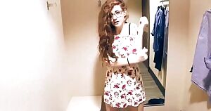 Cute redhead fucked in the fitting room