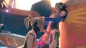 D.Va Fucks Mercy's Mouth